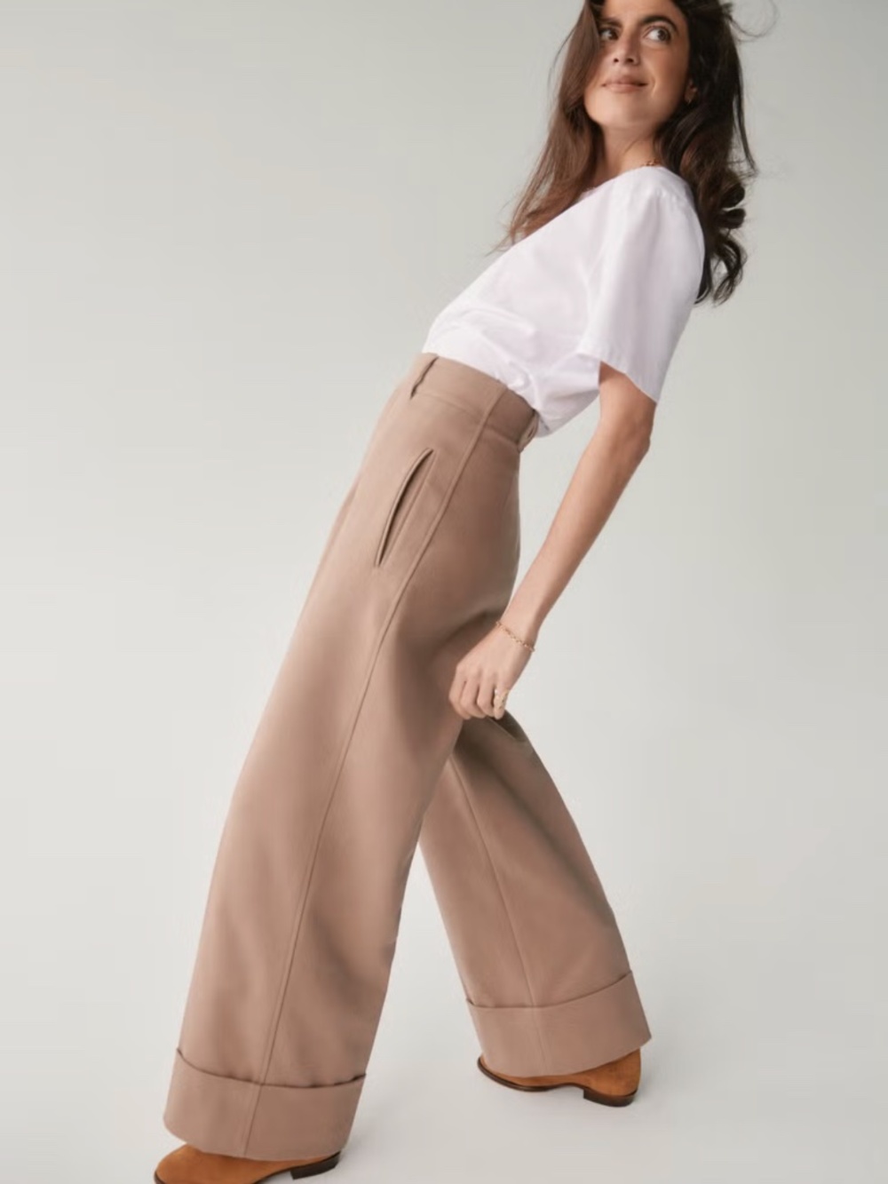 Closed and Leandra Medine‎ Cohen Khaki Pant Size 26 High Waist Straight Leg (Q)